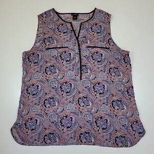 Ann Taylor Paisley Blouse Size Large Sleeveless